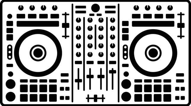 DJ Controller Minimalist Vector Illustration
