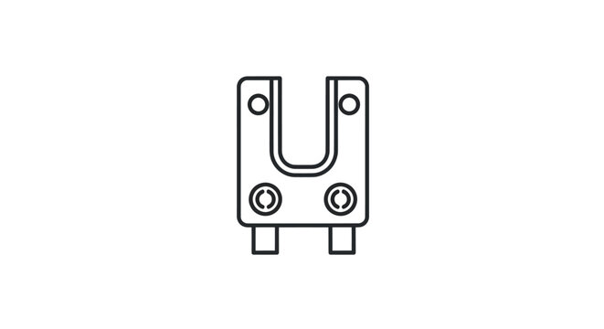 Industrial Fork Sensor Outline Vector Icon