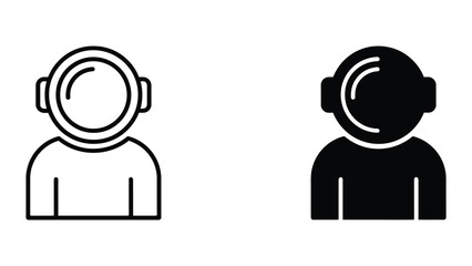 Astronaut icon set in outline and solid glyph style vector © OrchiDesign