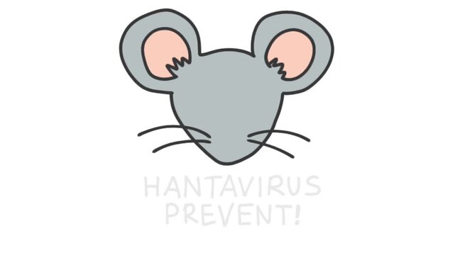Hantavirus Disease Prevention Illustration with Cartoon Mouse
