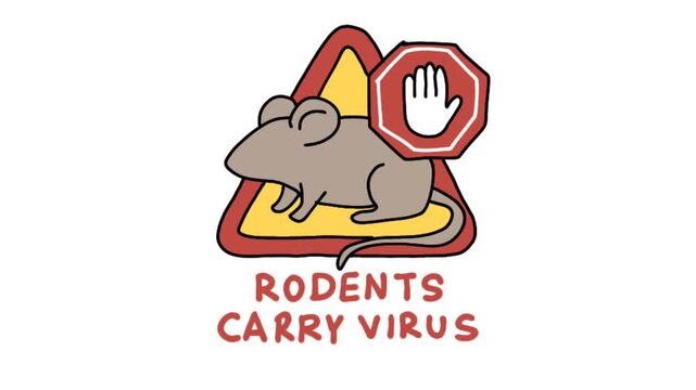 Hanta Virus Alert Sign Illustrating Rodents Carrying Infections