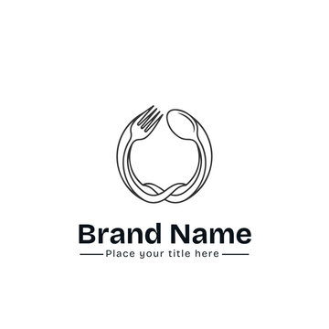 Minimalist Restaurant Logo Design with Creative Spoon and Fork Line Art for Cafe, Fine Dining, Gourmet Catering, and Food Brand Identity