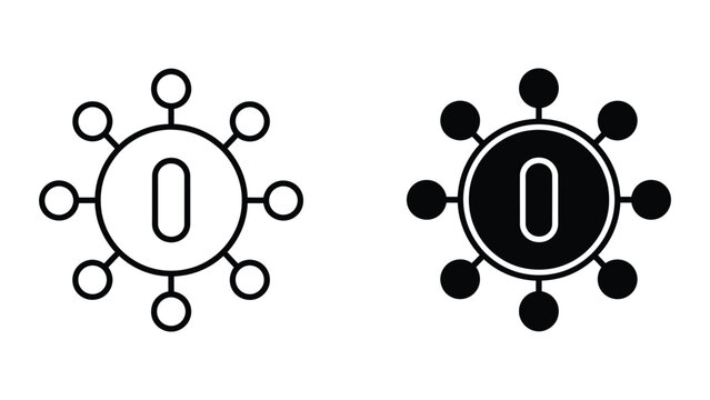 Omnichannel icon set in outline and solid glyph style vector