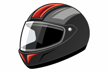 Fototapeta premium Motorcycle helmet, racing bike headgear, black red protective gear, safety equipment