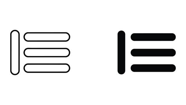 Indent icon set in outline and solid glyph style vector