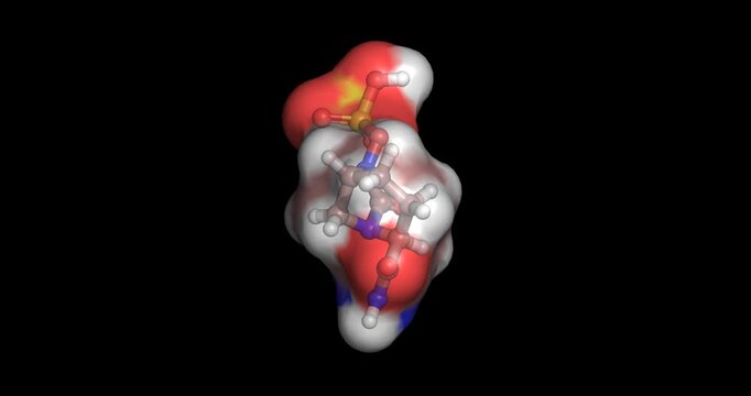 Avibactam, last line drugs/ beta-lactamase inhibitor for multi-drug resistant bacterial infections, 3D molecule spinning, 4K