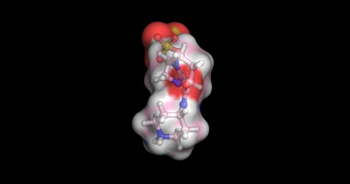 Relebactam, last line drugs/diazabicyclooctane beta-lactamase inhibitor for resistant Gram-negative pathogens, 3D molecule spinning, 4K