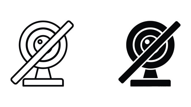 No webcam icon set in outline and solid glyph style vector