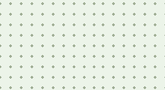 Minimalist repeating pattern featuring small greyish green squares on pale mint background creating subtle geometric texture for interior home decor surface.