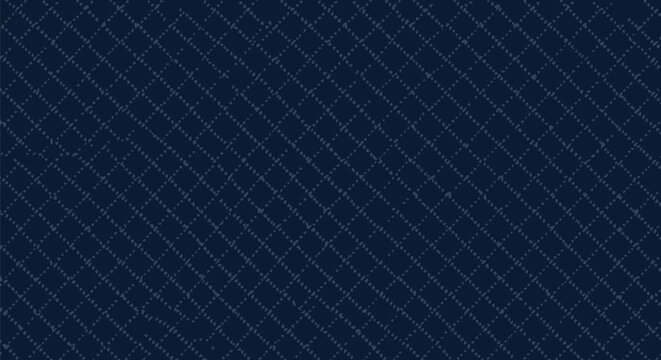 Abstract deep blue background with faint dashed cross hatch pattern and subtle textured grain surface creating elegant fabric like aesthetic for digital design.
