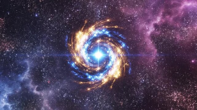 Bright cosmic supernova explosion in deep space.