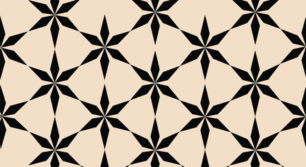 Seamless vector pattern with eight-pointed stars arranged in an intricate geometric design, creating a visually striking and complex surface for decorative purposes. © Jdieo