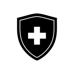 Obraz premium Medical Shield: Protective Healthcare Symbol on White