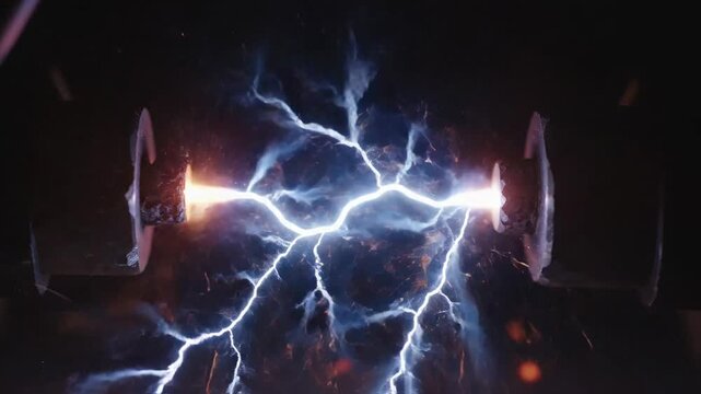 Electricity Sparks Fly Through Air.