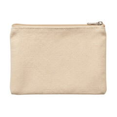 Blank beige canvas zipper pouch cosmetic bag mockup © BTG