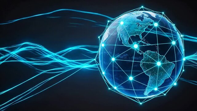 Globe with network connections