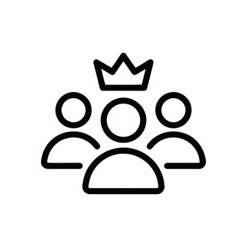 Group of people with a crown icon, leadership and management concept, team leader sign, vector illustration