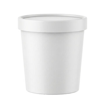 Blank white paper ice cream tub container mockup