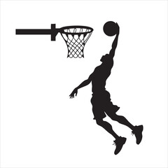 Basketball player dunking silhouette © nur