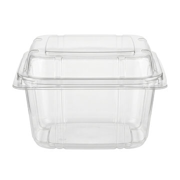 Blank clear plastic clamshell food container mockup