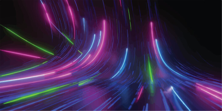 Colorful abstract flowing light trails in motion with abstract background light streaks art effect pattern shapes artistic expression colorful