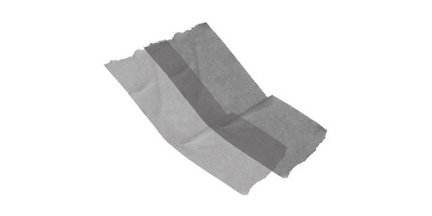 Naklejka premium Folded gray fabric swatch with soft texture isolated on transparent background