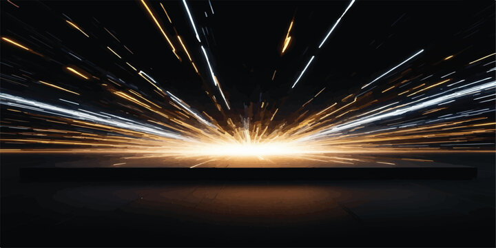 Bright light explosion with golden and white streaks against dark background explosion abstract background brightly celebration illustration illumination lightness luminous movement