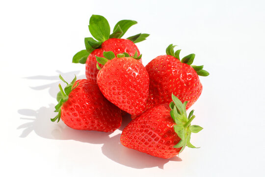 strawberries isolated on white background