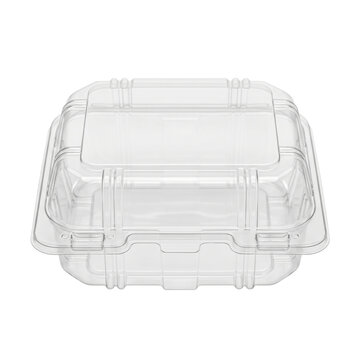 Blank clear plastic clamshell container mockup