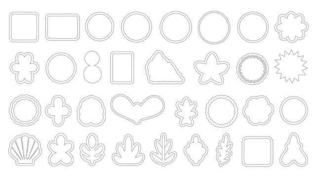 Cookie Cutter Silhouettes On White Background A Collection Of Geometric And Natural Shapes cutters baking tools kitchenware floral star shape heart