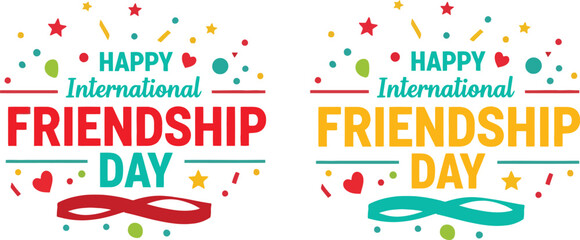 Obraz premium Vibrant international friendship day celebration graphics