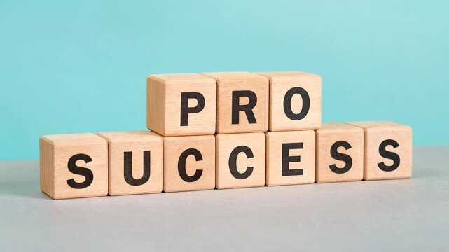 Pro Success Word on Wooden Blocks for Business Concept