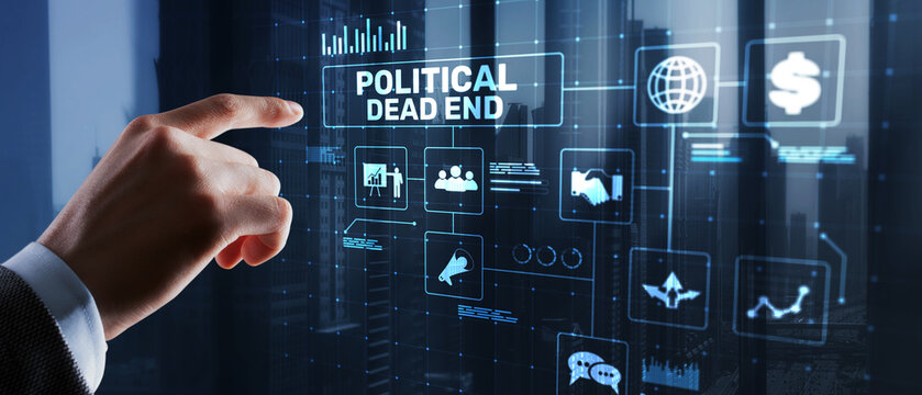 Political Dead End Dashboard Representing Policy Failure and Decision Paralysis