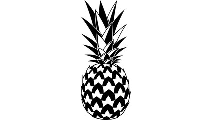 Obraz premium Minimalist Black and White Pineapple Illustration