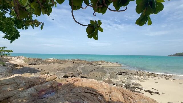 Beautiful sea view and rocks mountain in Koh samed thailand , video.