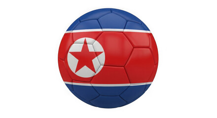 Naklejka premium Soccer ball with north korea flag design isolated on transparent background