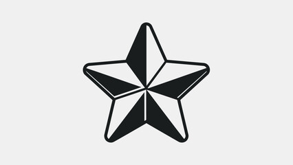 Obraz premium Minimalist Black Five Pointed Star Icon