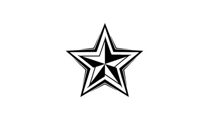 Obraz premium Minimalist Black and White Star Illustration