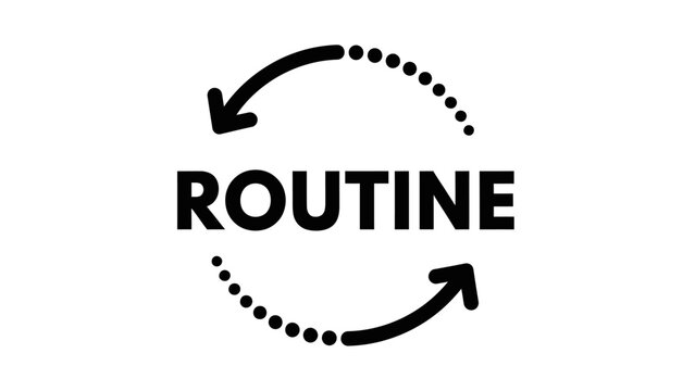 Routine Concept Icon with Circular Arrow Symbol