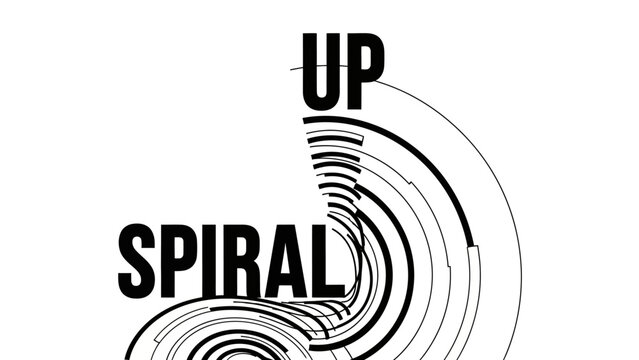 Spiral Up Typography Concept with Abstract Circular Line Art