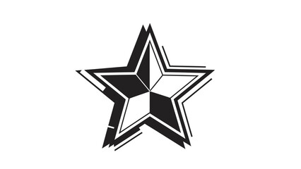 Obraz premium Graphic Star Icon With Alternating Black And White Segments