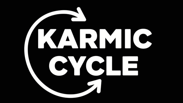 Karmic Cycle Typography with Circular Arrow Design