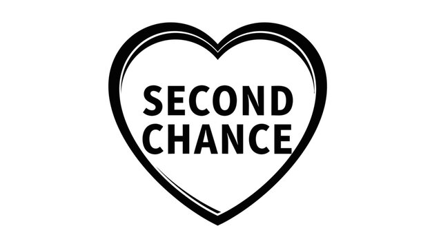 Second Chance Text Inside Heart Shape Icon