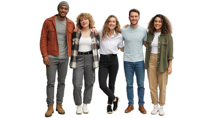 Obraz premium Diverse group of friends walking together