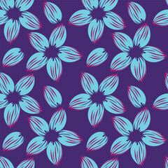 Vintage seamless floral pattern. Liberty style background of small mauve and lilac flowers. Small flowers scattered over a white background. Stock vector for printing on surfaces. Realistic flowers.  © YULIA