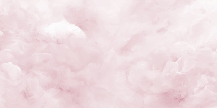 Soft pink cloudy sky with white clouds natural scenery background texture
