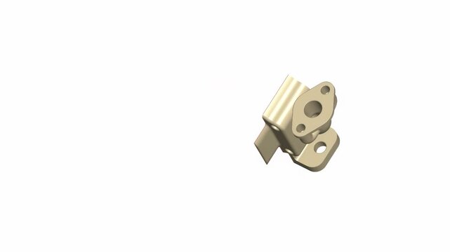 CAD Render of Machined Pump Housing Component, three dimensional computer aided design