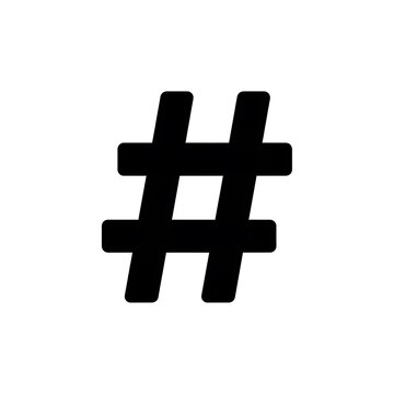 Black Hashtag Symbol Icon.