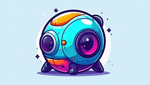 Cute robot character with big eyes.