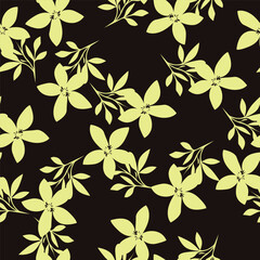 Vintage seamless floral pattern. Liberty style background of small mauve and lilac flowers. Small flowers scattered over a white background. Stock vector for printing on surfaces. Realistic flowers.  © YULIA